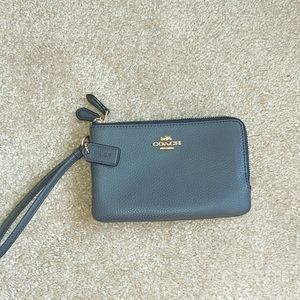 Coach wristlet double zip